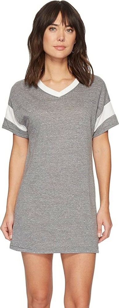 Alternative 247657 Womens Powder Shift Dress Eco Black/Eco Ivory Size Medium