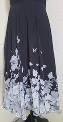 NWT Tendency brand black sleeveless maxi dress w gray & white flowers, ladies&rsquo; M