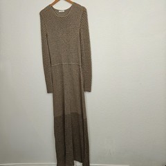 Chloé by Gabriela Hearst Metallic Gold Knit Maxi Dress Circa 2021 Collection SM