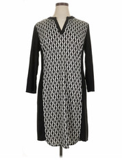 Laundry by Design Women’s XL Black White Geometric Shift Knee V-Neck 3/4