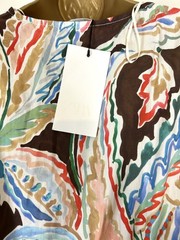 ZARA MULTICOLOUR FLORAL PRINT CUT-OUT FLOUNCED PUFF SLEEVES POPLIN DRESS #T72
