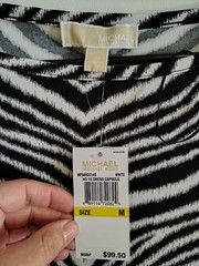 Michael Michael Kors Zebra Print Border Shift Dress size M Medium NWT