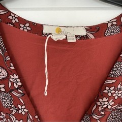 Boden 8R Red Paisley V-Neck Long Sleeve Fit & Flare Midi Dress Regular