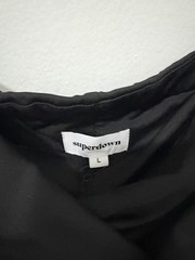 NWT REVOLVE Superdown Strapless Black Ruched Cut-Out Mini Cocktail Dress Size L