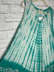 1X/2X/3X OS New Seafoam Green White Tie Dye Gauze Beach Dress Cover-up 50$