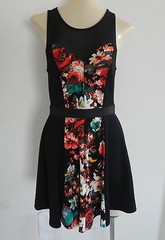 Material Girl Dress Multiple Fabrics Fit & Flared Sleeveless Size S