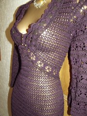 Karen Millen ❤️ Maroon Crochet Knitted dress size 1 UK 6 8- 10 Boho Party dress.