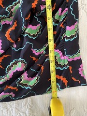 Rhode Pia Mini Dress Women&rsquo;s Size 4 Sound waves Print Billowy Ruched Asymmetric