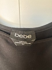 bebe Women’s Black Solid Bodycon Mini Dress Sleeveless Round Neck Size S/P