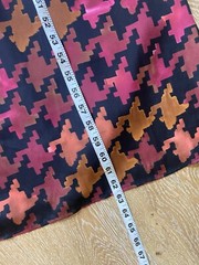 LAVENDER BROWN Orange Pink Burgundy Fall Houndstooth Maxi Dress Size S Small