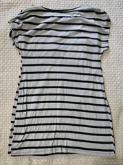 Motherhood Maternity Gray and Black Stripped Dress GUC Sz M Built in Tank