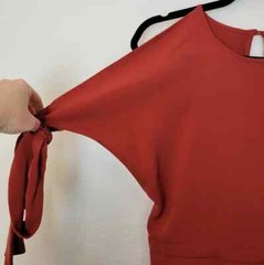 Keepsake The Label NEW Size Medium Rust Two Minds Tie Sleeve Midi Dress Wedding