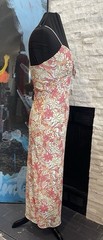 No Comment Retro Funky Floral Pattern Strechty Slip Dress 90s Y2K Size Large