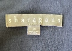 Sharagano Women’s Size 14 Sleeveless Belted Navy Blue With Gold Blazer Dress NWT