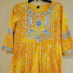 Women Indian Long Anarkali Kurta Gown Bollywood Style Kurti Ready Stitched