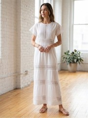 Banana Republic Auriene Lace Maxi Dress White Women&rsquo;s Size Medium