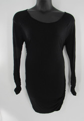 Plus Size Women Black Solid Ruched Long -Sleeved Tunic Dress Size 2X: Brand New