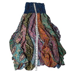 India Boutique Boho Hippie Patchwork Fairy Dress Smocked Bodice Free Size OSFM