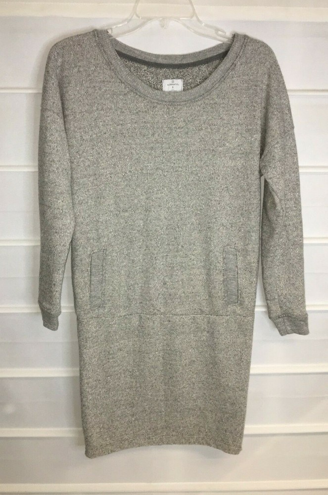 Alternative Gray Tweed Polyester Cotton Blend Dress 3/4 Sleeves Small EC!
