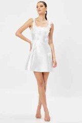 Elliatt Dress Size AU/UK S US 2 Mini White Elder 3D Floral Wedding Bridal Hens