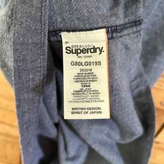 SuperDry Small Chambray Dress Collared V-Neck Pockets Side Tank Blue Casual