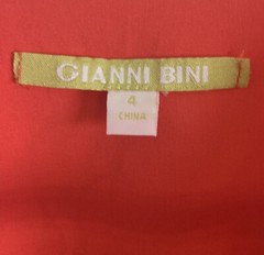 Gianni Bini Womens 4 Small Callie A-Line Dress Red Floral Smocked Stretch V Neck