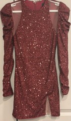 Michael Costello X Revolve Dark Red Sequin Mini Dress XS