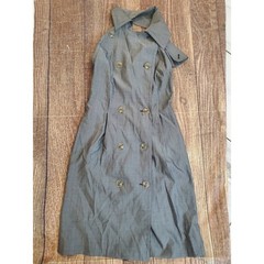 Max Mara Wool Silk Double Breasted Trench Halter Dress sz 2