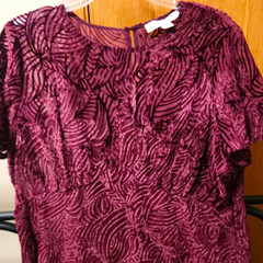 Michael Kors Women’s Purple Floral Fit & Flare Knee Dress Short Sleeve 16