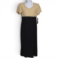 Vintage Helene Blake Colorblock Maxi Dress NWT Size 11/12 Rayon USA 90s Career