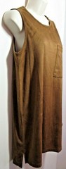 RD STYLE Chestnut Brown Microsuede Sleeveless Dress, Jumper, L