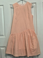 NWT H&M Sleeveless Seersucker Dress, Straight Cut w/Flared Skirt, Lined, SZ 4