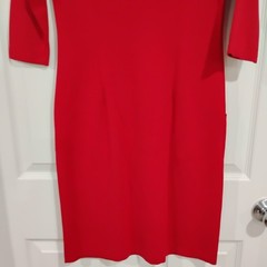 J. McLaughlin Red Rayon Nylon Stretch Sheath Dress Women&rsquo;s Size XS 3/4 Sleeve