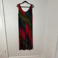 Jostar Maxi Dress Maximalist Animal Print Slinky Stretch Travel Boho Women XL