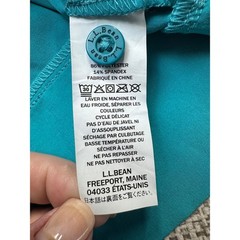 L.L.Bean Popover Dress Lightweight Casual Teal V-Neck Roll Tab Sleeve Size L