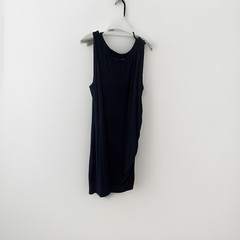 24/7 maurices Women&rsquo;s Navy Solid Tank Dress Scoop Neck Knit Knee Length L