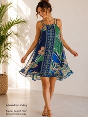 Maeve Anthropologie Laurel 100% Silk Racerback Swing Dress Small