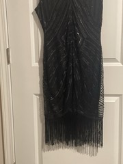 Babeyond M Black Beads Spangles & Fringe Flapper Look Dress 17 P2P 41 S2H