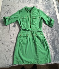 Sharagano Green Belt Dress Size 12 (1473)
