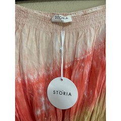 Storia strapless maxi dress with a colorful tie-dye print