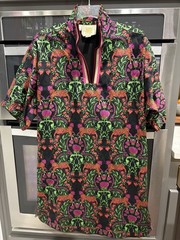 Emily McCarthy Poppy Dress Size Medium Black, Pink Green, Orange