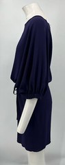 Lanvin ALTERED Midnight Blue Drawstring Waist A-Line Dress sz L