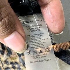 Kendall + Kylie Leopard Print Mesh Ruched Bodycon Mini Dress Leopard NEW