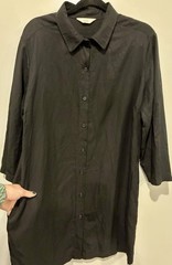 Sotela Remy Black multi-function button down shift dress 100% Tencel Minimalist