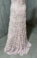 Naeem Khan Spring 2014 Runway Pink Tulle Bead Embroidered Long Dress Gown US 4