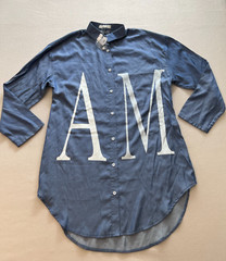 Nylon Apparel AM OR Shirt Dress Womens Large Women Collared Long Sleeve NWT