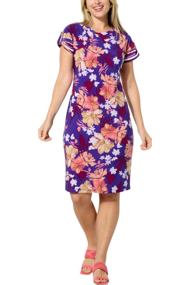 Antthony Printed Studio Stretch Knit Midi Dress Iris Purple