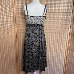 Basil & Maude 100% silk black and white floral print asymmetrical dress