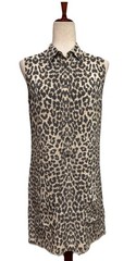 Equipment Femme Sleeveless Lucida Silk Leopard Print Dress Pockets MSRP $268 XS