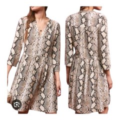Maeve Womens Snakeskin Python Print Pullover Juno Dress Small